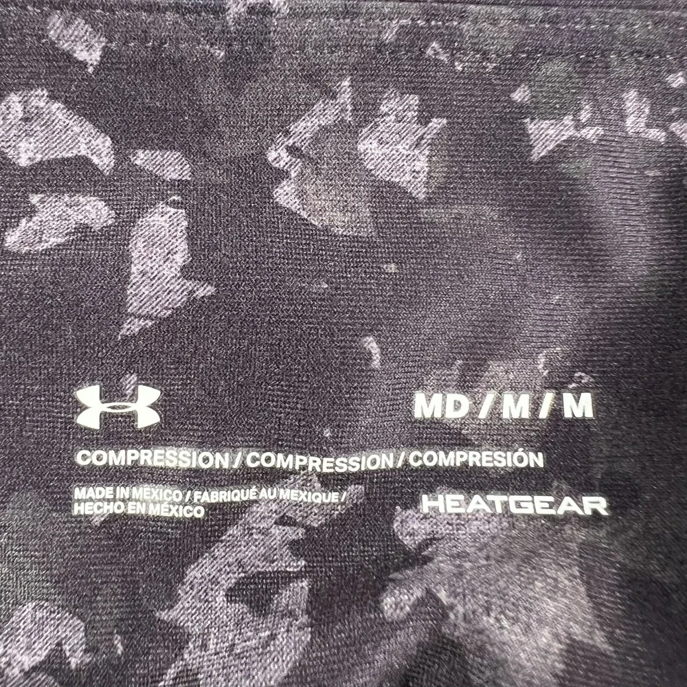Under Armour Leggings Womens Medium Purple Compression Heat Gear Active Workout